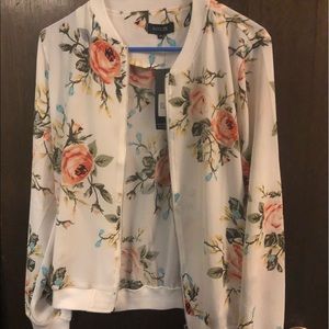 NWT floral bomber jacket